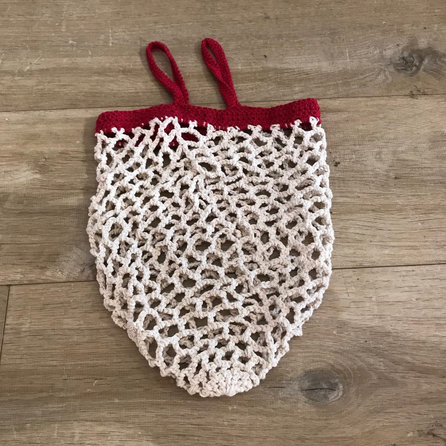 cream crochet bag